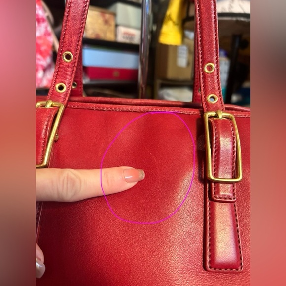 1992 Coach TRUE VINTAGE Red Legacy Market Tote​ - Picture 5 of 15